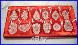 Waterford Crystal 12 Days Of Christmas Ornament Set -1978-1988 + 91 -Bags & Case