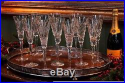 Waterford Crystal 12 Days of Christmas Flutes, Complete Set of 12 in cases