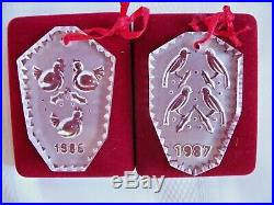 Waterford Crystal 12 Days of Christmas Ornament Set Complete 1982-1995 Box Tree