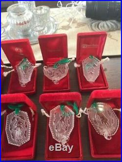 Waterford Crystal 12 Days of Christmas ornaments complete set 1978 to 1995