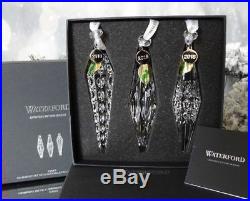 Waterford Crystal 2018 Icicle Ornament Set of Three NIB Signed #40031796