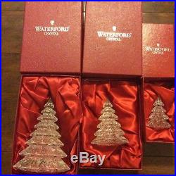 Waterford Crystal 3 piece Christmas tree set Clear original Box EUC