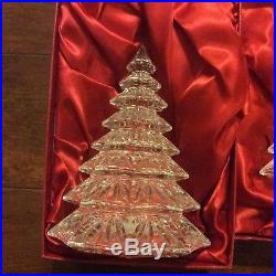 Waterford Crystal 3 piece Christmas tree set Clear original Box EUC