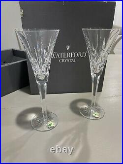 Waterford Crystal 9-1/4 Toasting Champagne Flutes Lismore Pattern set of 2