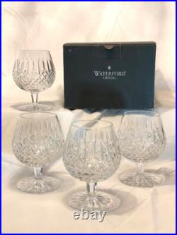 Waterford Crystal Ballybay Balloon Brandy Snifter Glass Footed Retired Set 4 VTG