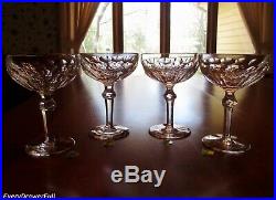 Waterford Crystal CURRAGHMORE Champagne Saucers Old Mark IRELAND Set of 4