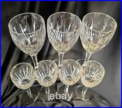 Waterford Crystal Carina Water Goblet/wine Glasses Set Of Seven 7, Ireland