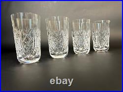 Waterford Crystal Clare 12 Oz Tumbler 5 1/8 Set Of 4 EUC