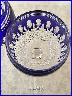 Waterford Crystal Clarendon Cobalt Hock Cut To Clear New In Box Set Of 2 NIB