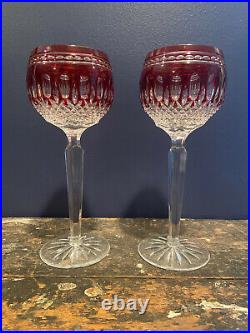 Waterford Crystal Clarendon Hock Wine Goblets Red Set Of 2