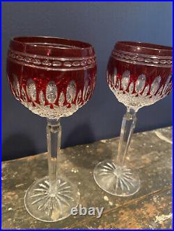 Waterford Crystal Clarendon Hock Wine Goblets Red Set Of 2