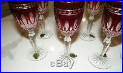 Waterford Crystal Clarendon Ruby Red Cordials Set Of 8 Excellent Condition