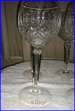 Waterford Crystal Colleen Cut Glass Hock Wine Goblets 7 1/2 Set of 4