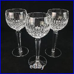 Waterford Crystal Colleen White Wine Glasses Hocks Cut 7 1/2 Stemware Set (3)