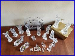 Waterford Crystal Complete Nativity Set with Angels Camel Donkey Sheep 19 pc MIB