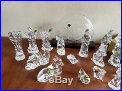 Waterford Crystal Complete Nativity Set with Angels Camel Donkey Sheep 19 pc MIB
