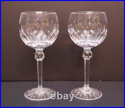 Waterford Crystal Curraghmore Balloon Hock Wine Set 2 Glasses Oversized Goblet