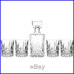 Waterford Crystal Decanter Whiskey Glass Set Vintage 4 Glasses Old Fashioned