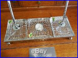 Waterford Crystal Executive Desk Set Pens, Clock, In Original Box