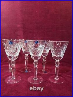 Waterford Crystal Fluted Wine Glasses 7 1/2 Set Of 6