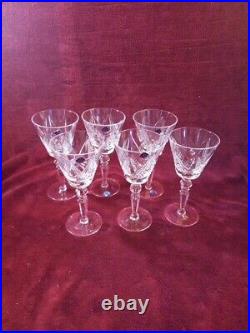 Waterford Crystal Fluted Wine Glasses 7 1/2 Set Of 6