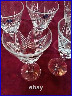 Waterford Crystal Fluted Wine Glasses 7 1/2 Set Of 6