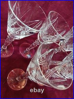 Waterford Crystal Fluted Wine Glasses 7 1/2 Set Of 6