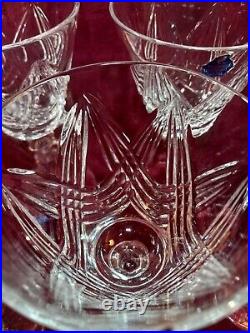 Waterford Crystal Fluted Wine Glasses 7 1/2 Set Of 6