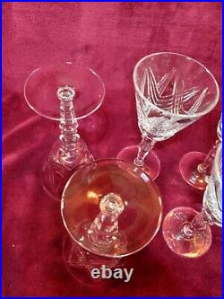 Waterford Crystal Fluted Wine Glasses 7 1/2 Set Of 6