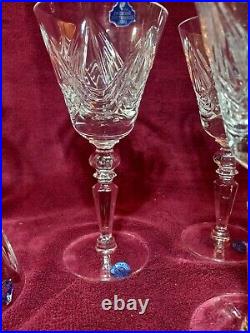 Waterford Crystal Fluted Wine Glasses 7 1/2 Set Of 6