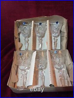 Waterford Crystal Fluted Wine Glasses 7 1/2 Set Of 6