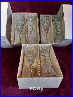 Waterford Crystal Fluted Wine Glasses 9 1/2 Set Of 6