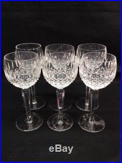 Waterford Crystal Glass Colleen Short Stem 7.5 Hock Wine 6 Pc Set Lot Cut