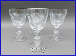 Waterford Crystal Great Room Chamomile Etched Floral Glasses Goblets Set Of 4