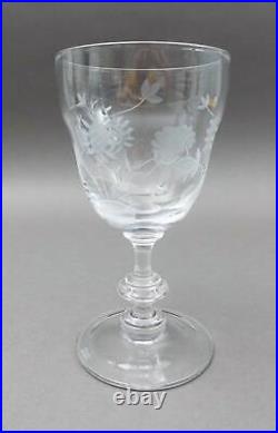 Waterford Crystal Great Room Chamomile Etched Floral Glasses Goblets Set Of 4