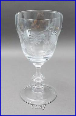 Waterford Crystal Great Room Chamomile Etched Floral Glasses Goblets Set Of 4