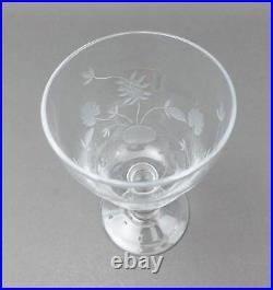 Waterford Crystal Great Room Chamomile Etched Floral Glasses Goblets Set Of 4