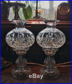 Waterford Crystal Hurricane Lamps Vintage Set of Two Or You May Buy Only One