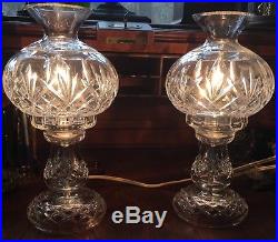 Waterford Crystal Hurricane Lamps Vintage Set of Two Or You May Buy Only One