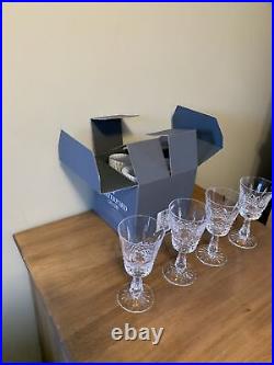 Waterford Crystal Kenmare Set of 4 Claret wine glasses 6 tall With Box