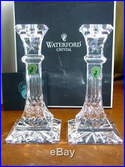 Waterford Crystal LISMORE 8 Candlesticks Candle Holders Pair SET/2 NEWithBOX