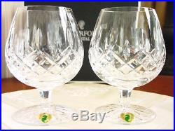 Waterford Crystal LISMORE Balloon Brandy Snifters Glasses Set / 2 NEW
