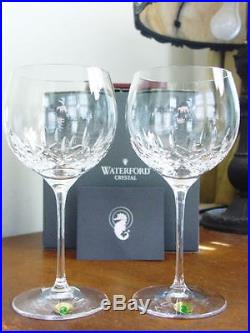 Waterford Crystal LISMORE ESSENCE Balloon Wine Glasses SET / 2 NEW / BOX