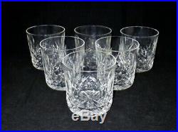 Waterford Crystal LISMORE Pattern Old Fashioned Glasses Tumblers Set of 6