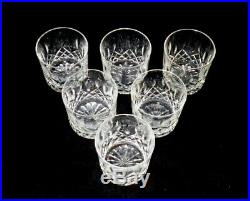 Waterford Crystal LISMORE Pattern Old Fashioned Glasses Tumblers Set of 6