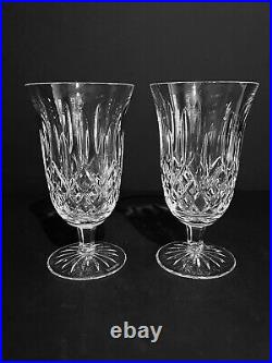 Waterford Crystal LISMORE Stemmed Iced Tea Glasses Set of 2 6 1/2 EXCELLENT