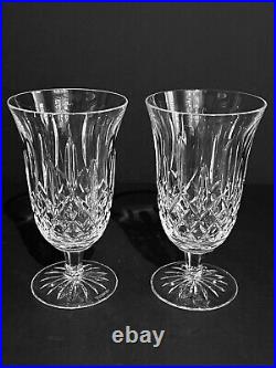 Waterford Crystal LISMORE Stemmed Iced Tea Glasses Set of 2 6 1/2 EXCELLENT