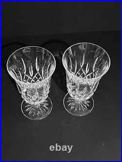 Waterford Crystal LISMORE Stemmed Iced Tea Glasses Set of 2 6 1/2 EXCELLENT