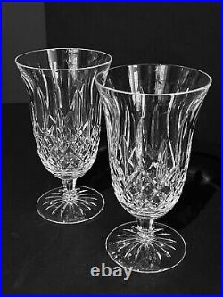 Waterford Crystal LISMORE Stemmed Iced Tea Glasses Set of 2 6 1/2 EXCELLENT