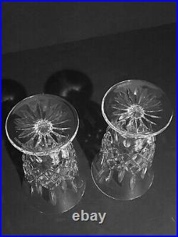 Waterford Crystal LISMORE Stemmed Iced Tea Glasses Set of 2 6 1/2 EXCELLENT